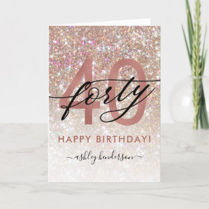 Carte Ombre de Parties scintillant chic 40e annive