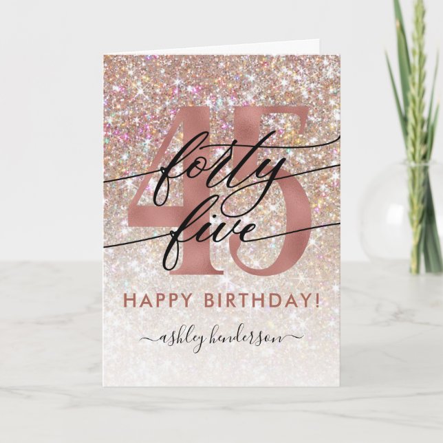 Carte Ombre de Parties scintillant chic 45e annive (Devant)