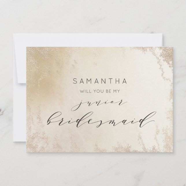 Carte Ombre Yellow Gold Frost Junior Bridesmaid Proposit (Devant)