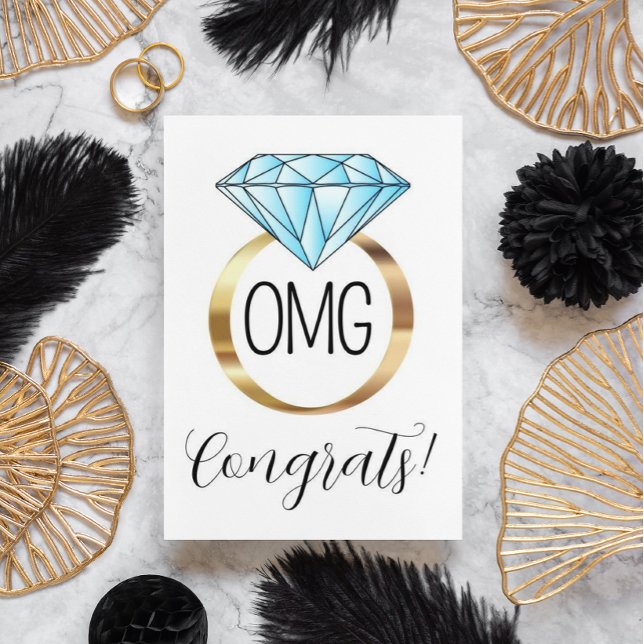 Carte OMG Félicitations Diamant Fiançailles Ring (Créateur téléchargé)