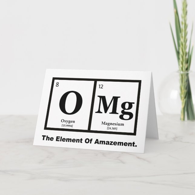 Carte OMG l'élément de la stupéfaction, humour de la (Devant)