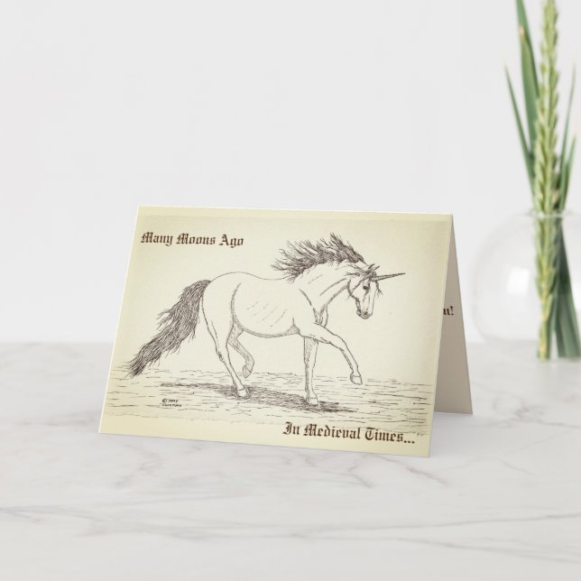 Carte "On Croyait Aux Unicornes !" (Devant)