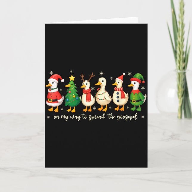 Carte On My Way To Spread The Gospel Funny Goose Christi (Devant)