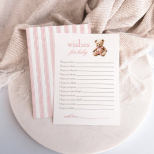 Carte On peut attendre des souhaits pour le jeu de bébé