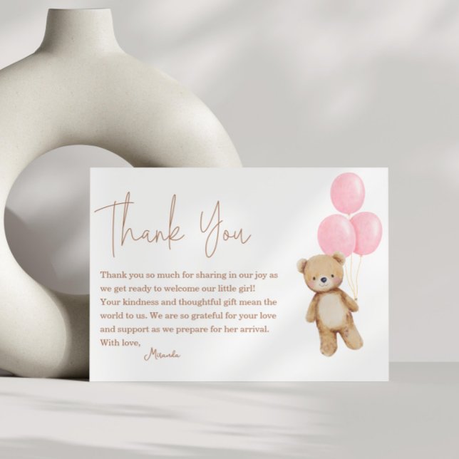 Carte On peut attendre le Baby shower des ballons d'ours (Créateur téléchargé)