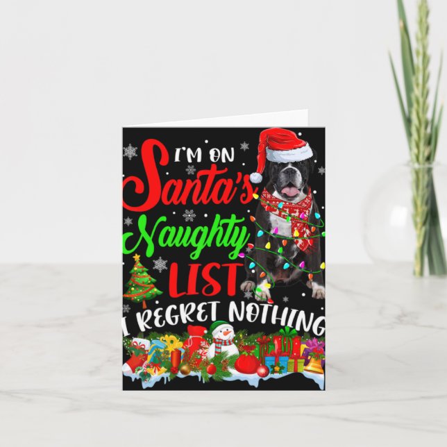 Carte On Santas Naughty List Xmas Boxer  (Devant)