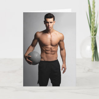 Carte On The Ball Hot Guy Greetings Card