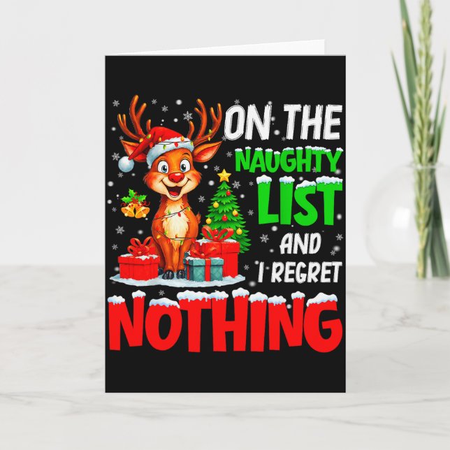 Carte On The Naughty List And Regret Nothing Christmas X (Devant)