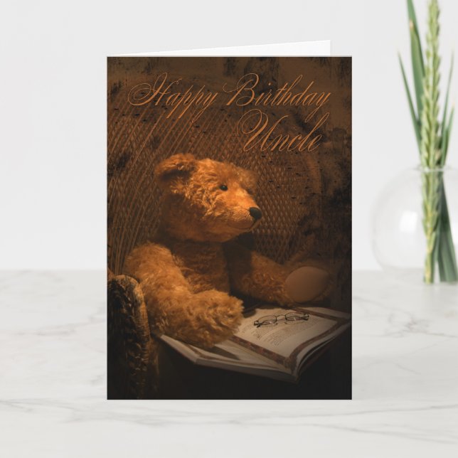 Carte Oncle Anniversaire Avec Ours Teddy Lire Un L (Devant)