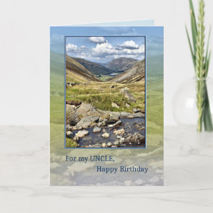 Carte Oncle Anniversaire, Paysage de montagne