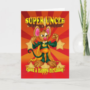 Carte Oncle Anniversaire - Super Oncle - Souris Av