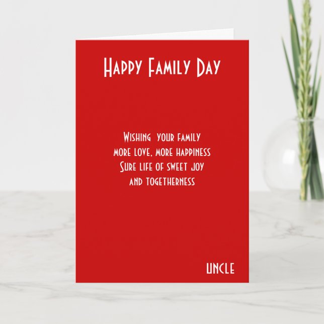 Carte oncle FAMILY DAY (Devant)