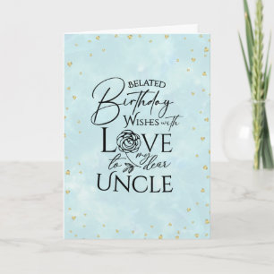 Carte Oncle Joyeux Anniversaire avec Retard Minimaliste