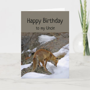 Carte Oncle mérite Merveilleux Anniversaire Fox Animal C
