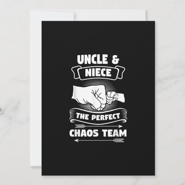Carte Oncle Niece Un Parfait Chaos Team Parrain (Devant)