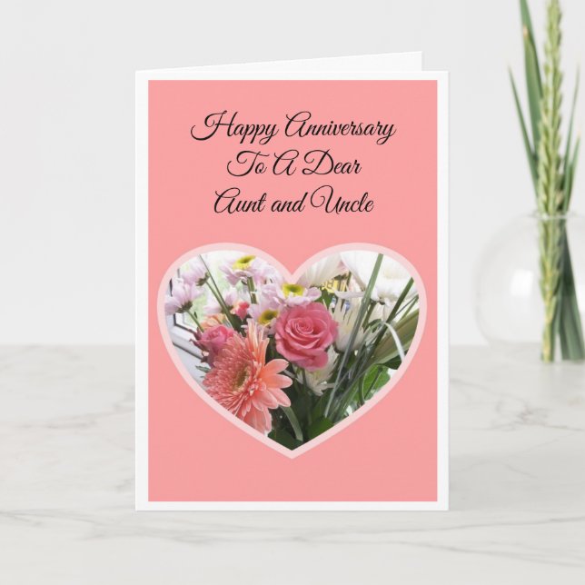 Carte Oncle Tante Florale Anniversaire Mariage personnal (Devant)