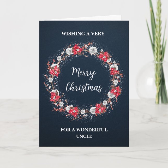 Carte Oncle Wreath Russe Joyeux Noël (Devant)