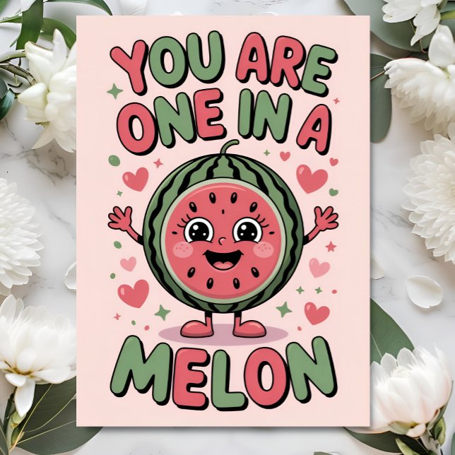 Carte One in a Melon – Fun Watermelon Birthday Card (Créateur téléchargé)