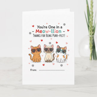 Carte One in a Meow-llion Purr-fect Teacher Card
