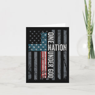 Carte One Nation Under God - Usa Cross Flag Christian -
