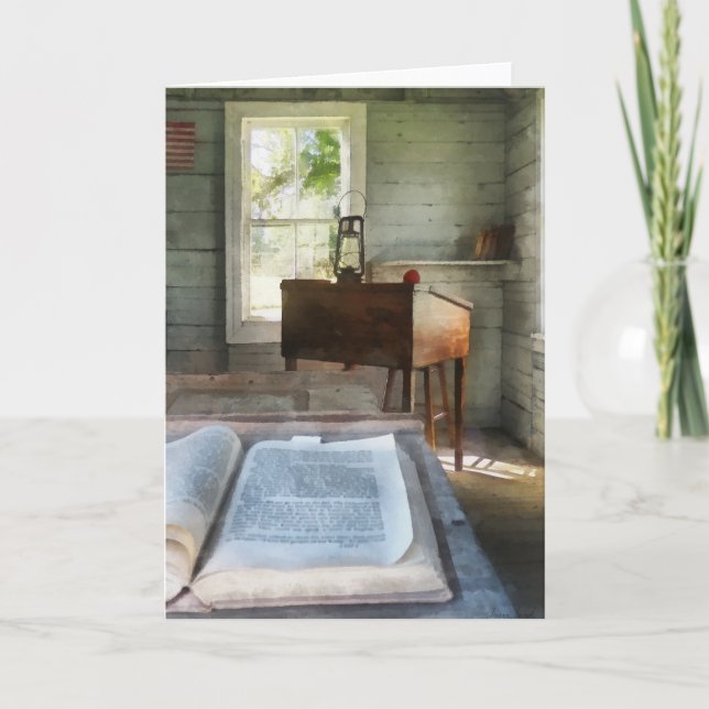 Carte One Room Schoolhouse with Book (Devant)