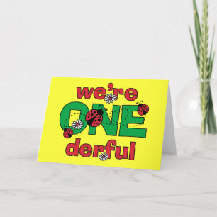 Carte ONEderful Ladybug Twins 1er anniversaire