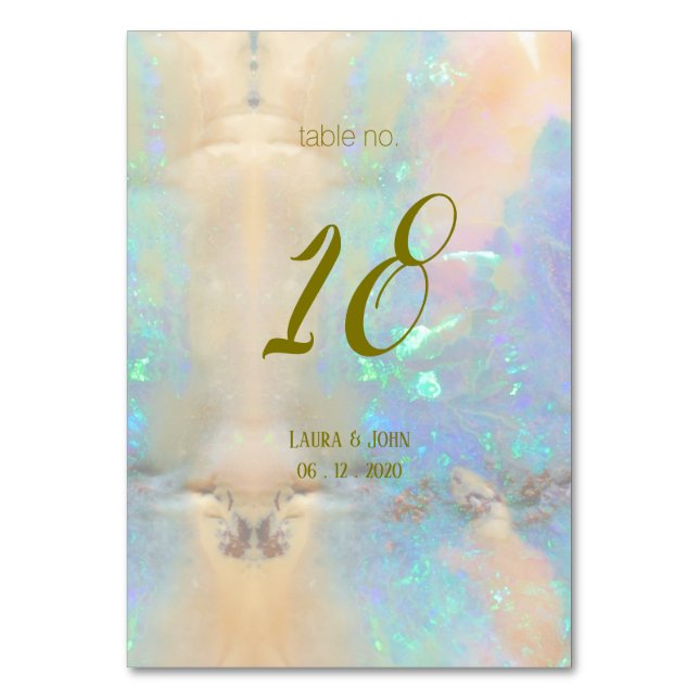 Carte Opal Gemstone Mariage Numéro de table (Par défaut)