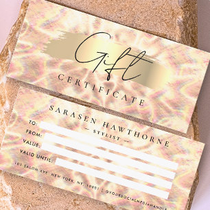 Carte Opal Pierre Arrière - plan Certificat cadeau Rose 