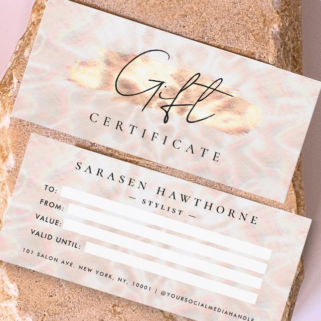 Carte Opal Pierre Arrière - plan Certificat cadeau Rose  (Créateur téléchargé)