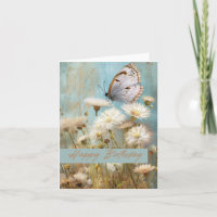 Open Foly Happy Birthday Flower Butterfly