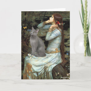Carte Ophélie - chat bleu russe
