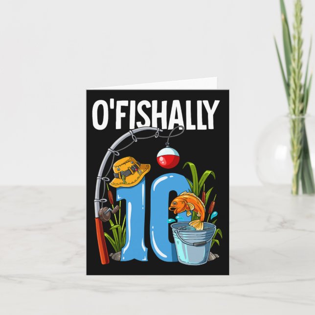 Carte O'poisson 10 ans 10e anniversaire Pêche (Devant)