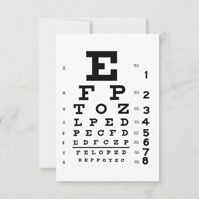 Carte Optométriste pour les graphiques oculaires (Devant)