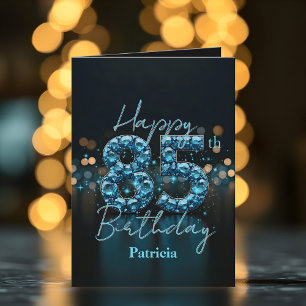 Carte Opulent Chic Sapphire Bleu et Noir 85e anniversair