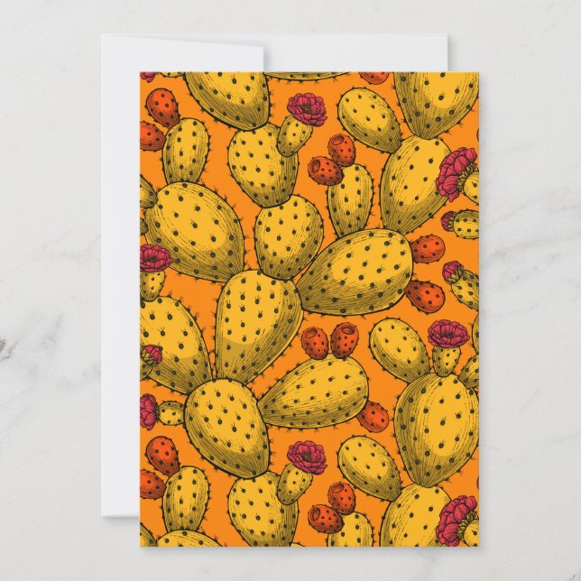 Carte Opuntie de floraison en jaune (Devant)