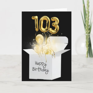 Carte Or 103e Ballons Anniversaires En Boîte Blanche