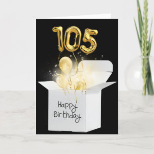 Carte Or 105e Anniversaire Ballons En Boîte Blanche