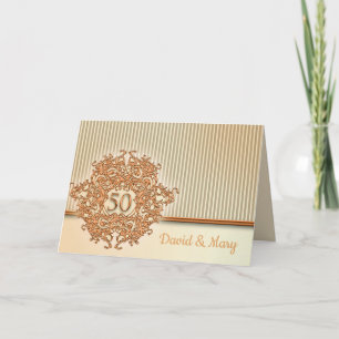 Carte Or, 50e anniversaire du Mariage.
