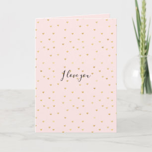 Carte Or Blush rose Petit Coeur Amour