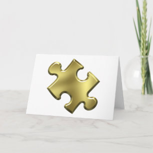 Carte Or de morceau de puzzle d'autisme