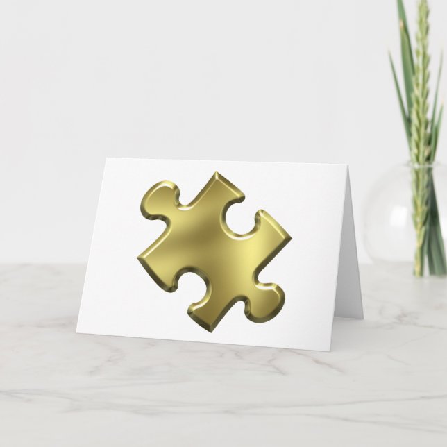 Carte Or de morceau de puzzle d'autisme (Devant)