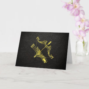 Carte Or de Sagittarius en cuir