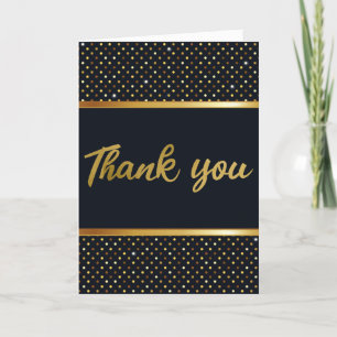 Carte Or élégant et Merci noir d'anniversaire