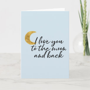 Carte Or je t'aime à la lune
