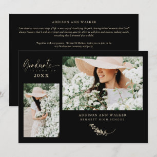 Carte Or Noir Branches Tendances Graduation 2 Photos