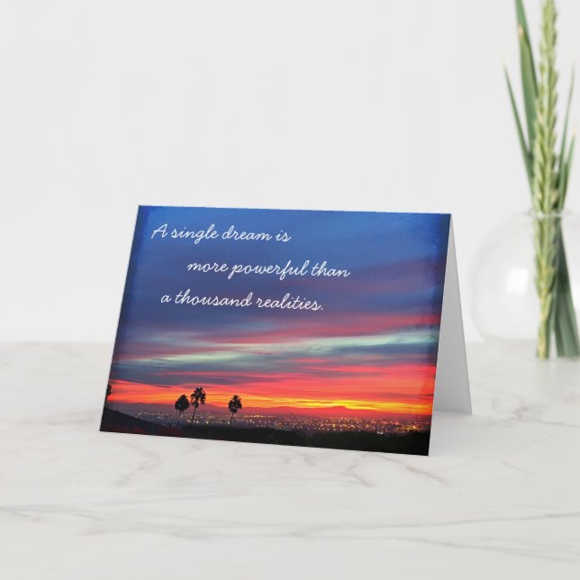 Carte Orange Blue Sunset Single Dream Puissant Devis (Devant)