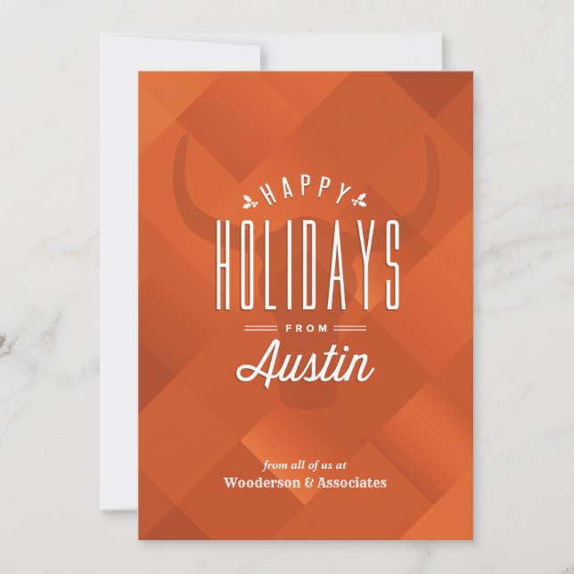 Carte orange brûlée de vacances d'Austin Longhorn (Devant)