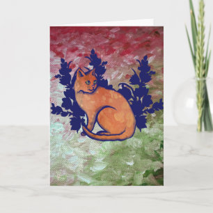 Carte Orange Cat Peinture Mister Wumps