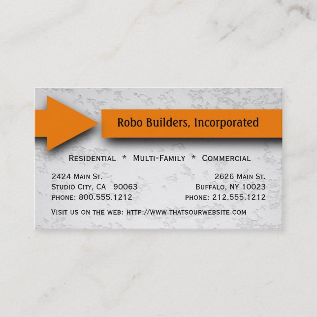 Carte orange d'entreprise de construction de (Devant)