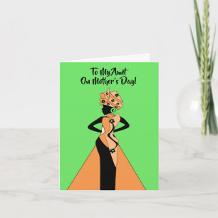Carte Orange et Black African American Lady Fête des Mèr